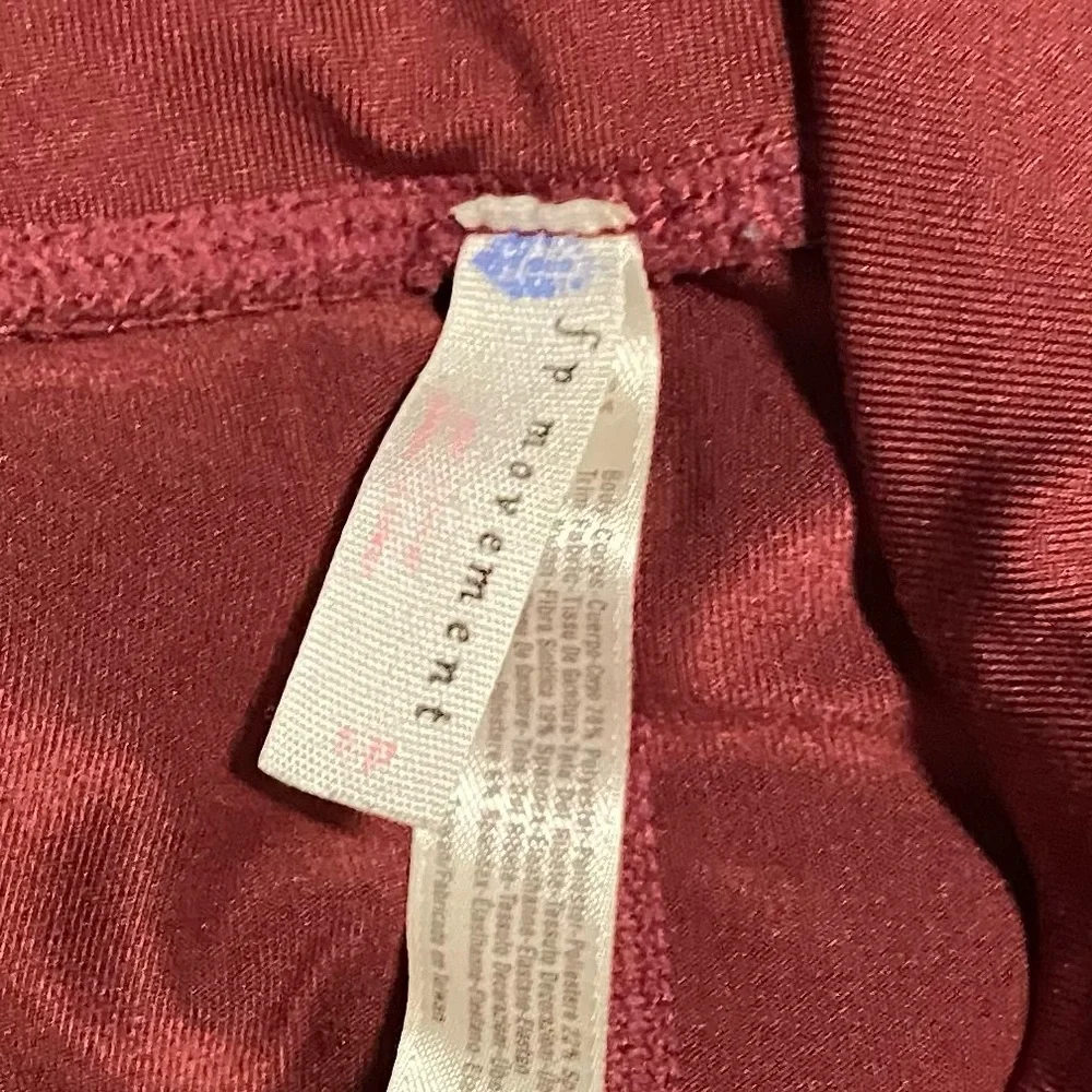 FP Movement by Free People Red Wine Full Yoga Athletic Leggings Mesh Sz Small - Picture 6 of 6